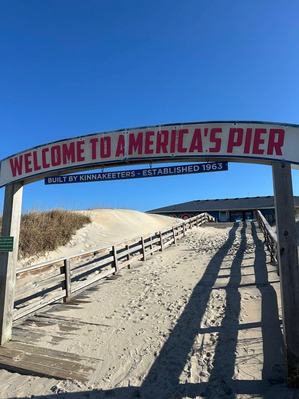 Surfing at Avon near America's Pier